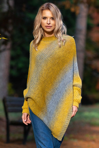 Sweter ponczo multikolor fb592
