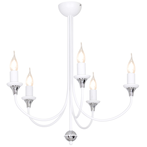 ŻYRANDOL 5-PŁ AZA WHITE Z CHROMEM 822F/4 Aldex