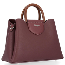 Elegancka Torebka Damska Firmowy Trzykomorowy Kuferek firmy David Jones Bordowa (kolory)