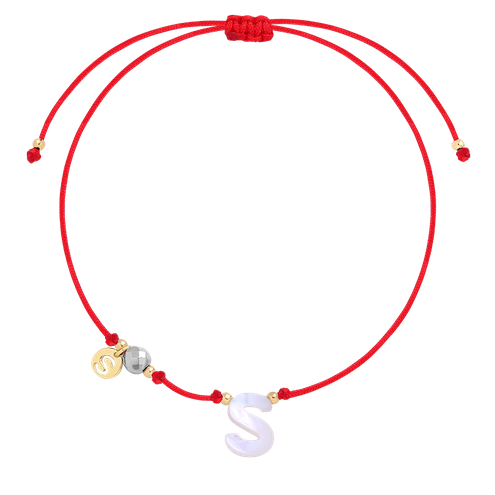 Bransoletka z literką With Love Red