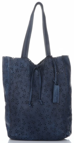 Torebki Skórzane ShopperBag włoskiej firmy VITTORIA GOTTI Granatowe (kolory)