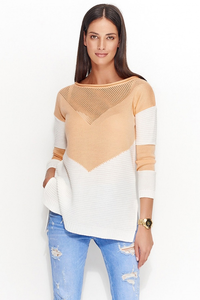 Sweter z ażurkowym przodem ns29
