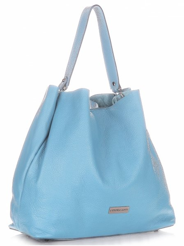 Torebki Skórzane ShopperBag VITTORIA GOTTI Błękitne