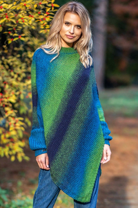 Sweter ponczo multikolor fb592