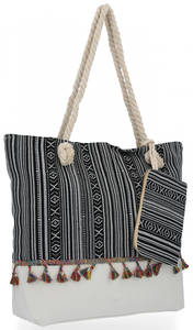Modne Torebki Damskie Boho Style w rozmiarze XL Aztec Czarna (kolory)