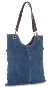 Torebki Skórzane Firmy GENUINE LEATHER Jeansowe