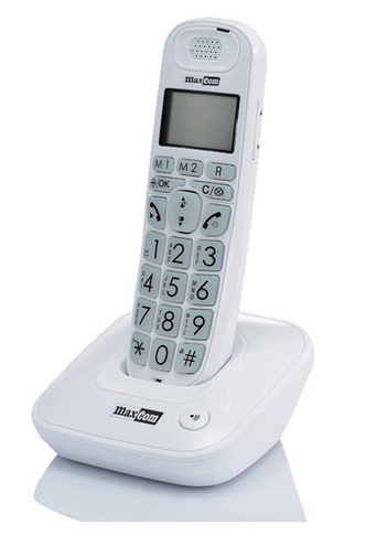 MaxCom MC6800 BB - biały - bezprzewodowy telefon stacjonarny - DECT - czytelny - podświetlany - dostępne od ręki