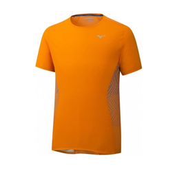 Mizuno Aero Tee | POMARAŃCZOWY - ultralekka męska koszulka do biegania J2GA9041