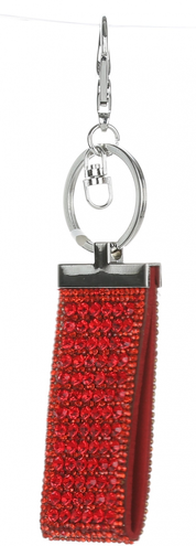 Brelok do Torebki Glam Rock Key z Dużymi Cyrkoniami Czerwony (kolory) Akcesoria do Torebek