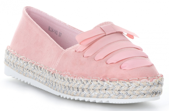 Modne Espadryle Damskie firmy Bellucci Różowe