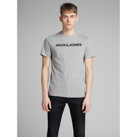 Jack & Jones "Ecorp Logo Tee" Print Light Grey