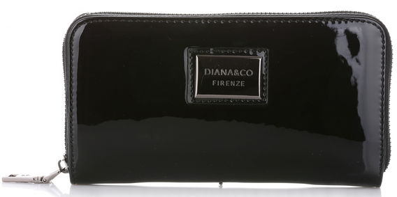 Elegancki Portfel Damski Diana&Co Firenze Lakier Czarny (kolory)