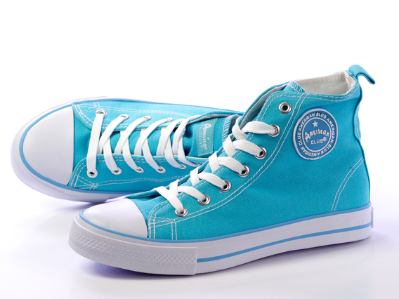 -55%Markowe trampki AMERICAN CLUB 9120błękitne