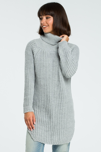 Długi sweter z golfem bk005