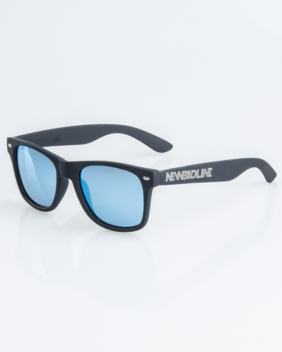 OKULARY CLASSIC POLARIZED BLACK RUBBER BLUE MIRROR 1258