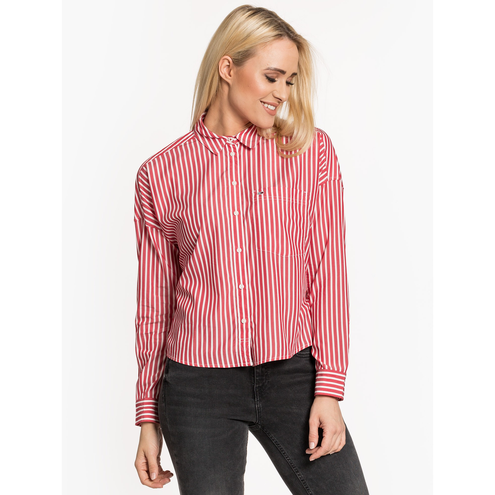 Tommy Jeans "Fluid Cropped Boxy Shirt" Red