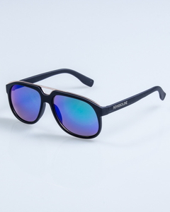OKULARY ELEGANT BLACK RUBBER GREEN MIRROR 665