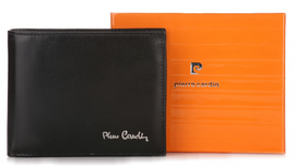 Pierre Cardin Skórzany Portfel Męski Czarny