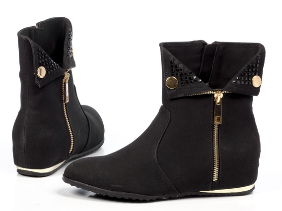 -30% Markowe czarne botki BADOXX, kozaki wz185