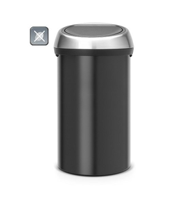 Kosz TOUCH BIN 60L Matt Black / Matt Steel FPP