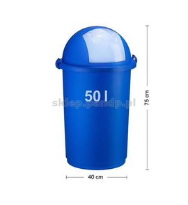 Kosz na śmieci 50L push 5055 niebieski