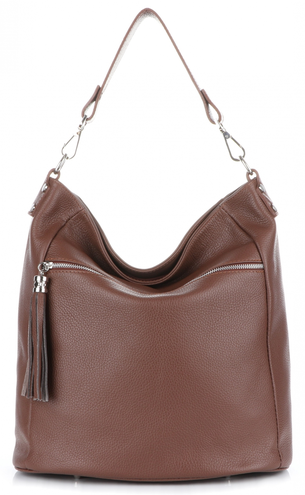 Włoskie Torebki Skórzane Na co Dzień firmy Genuine Leather Brązowe (kolory)