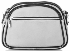 Torebki Skórzane Listonoszki marki Genuine Leather Jasno Szare (kolory)