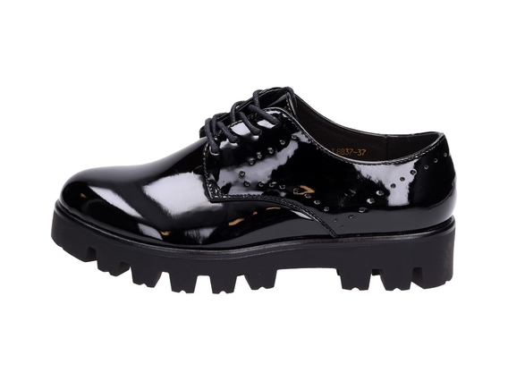 Czarne buty damskie lakierowane J.STAR 8837