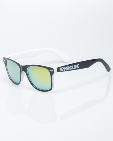 OKULARY CLASSIC INSIDE BLACK-WHITE FLASH YELLOW MIRROR 1208