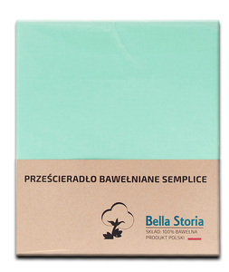 Prześcieradło bawełniane miętowe Semplice 120x210