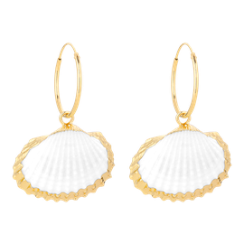 Kolczyki z muszelkami Golden Shell Hoops