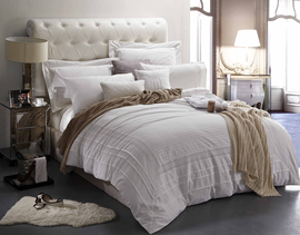 Pościel haftowana satynowa Bellavista cream 160x200