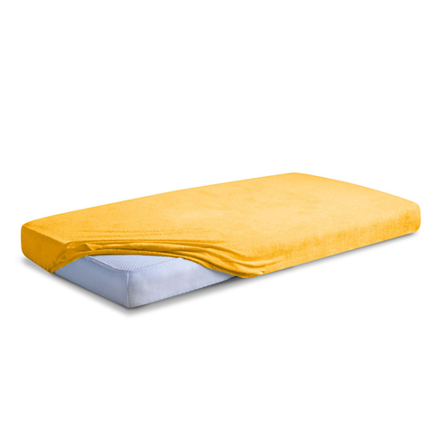 Prześcieradło Frotte Premium z gumką bursztynowe 120x200