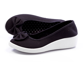 -50% Baleriny czarne na koturnie McArthur LT01