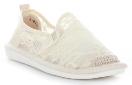 Ażurowe Espadryle Damskie firmy Ideal Shoes Beżowe (kolory)