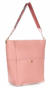 Torebka Skórzana Uniwersalna firmy Genuine Leather Różowa