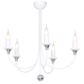 ŻYRANDOL 5-PŁ AZA WHITE Z CHROMEM 822F/4 Aldex