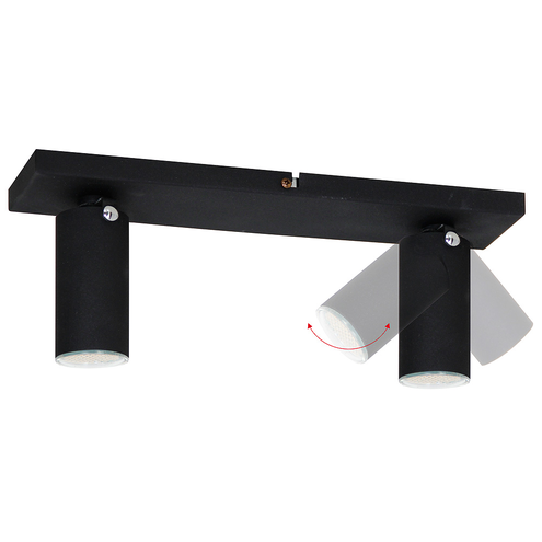 PLAFON KRÓTKI 2-PŁ SLIM II RUCHOMY BLACK 727PL/H/1 Aldex