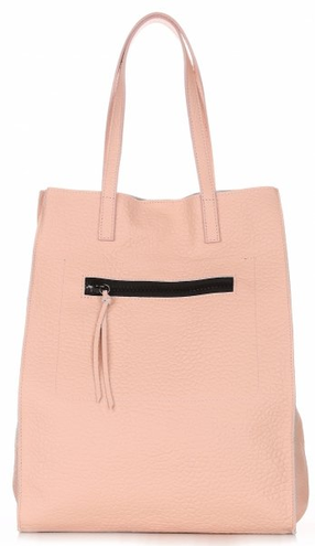 Torebki Skórzane ShopperBag VITTORIA GOTTI Pudrowy Róż