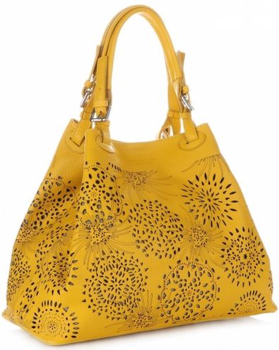 Torebki Skórzane typu ShopperBag renomowanej firmy VITTORIA GOTTI Żółte