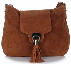 Torebki Skórzane Listonoszki firmy GENUINE LEATHER Brązowe