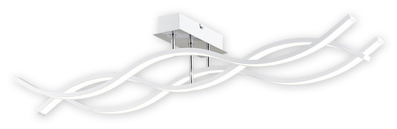 Linea LED plafon długi 3 pł. biały + chrom