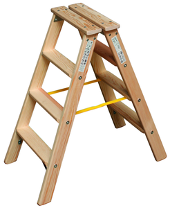 Drabina drewniana dwustronna KRAUSE ze stopniami 2x4 - 2,45m