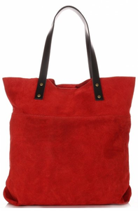 Torebki Skórzane Shopper Bag Włoskiej Marki VITTORIA GOTTI Czerwone