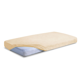 Prześcieradło Frotte Premium z gumką ciemny krem 140x200