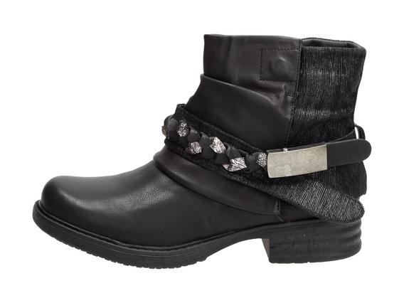 Czarne botki, buty damskie WISHOT BT908