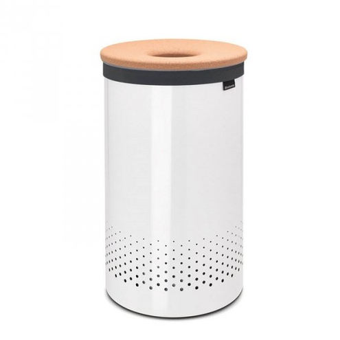 Kosz na bieliznę 60L White pokrywa z korka
