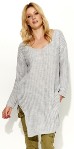 Sweter MAKADAMIA S49 - Jasny szary