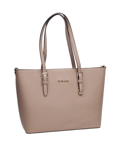 Piękna torebka damska kuferek 9126 TAUPE