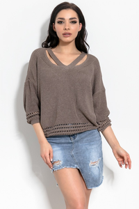 Bluzke sweterkowa choker i319